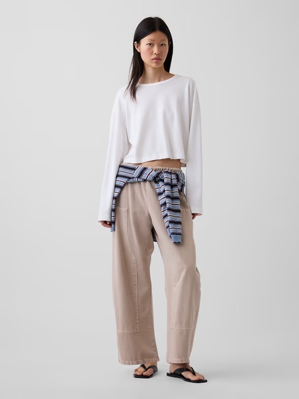 GAP Easy Double-Knee Barrel Pants in Wicker Tan Size XS